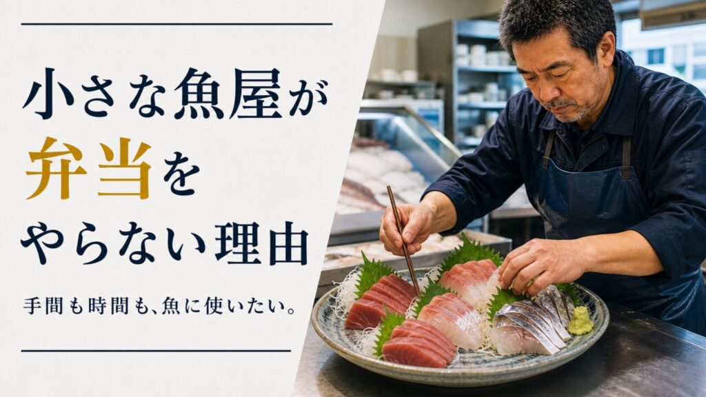 小さな魚屋が弁当をやらない理由を紹介する魚屋のイメージ画像