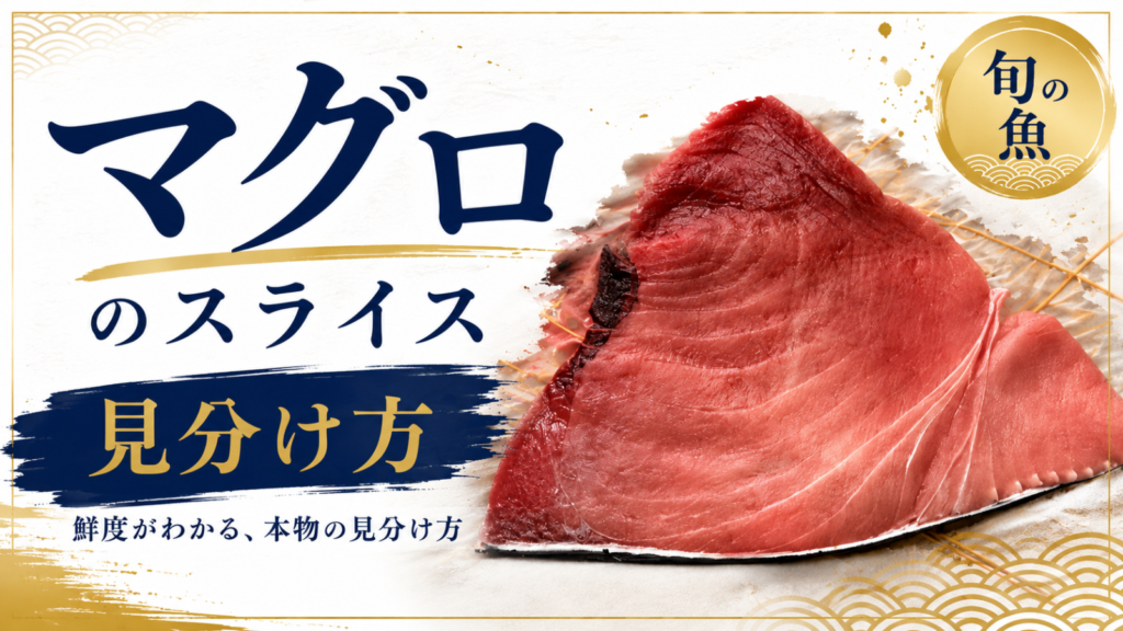 マグロのスライスの見分け方を紹介するアイキャッチ画像